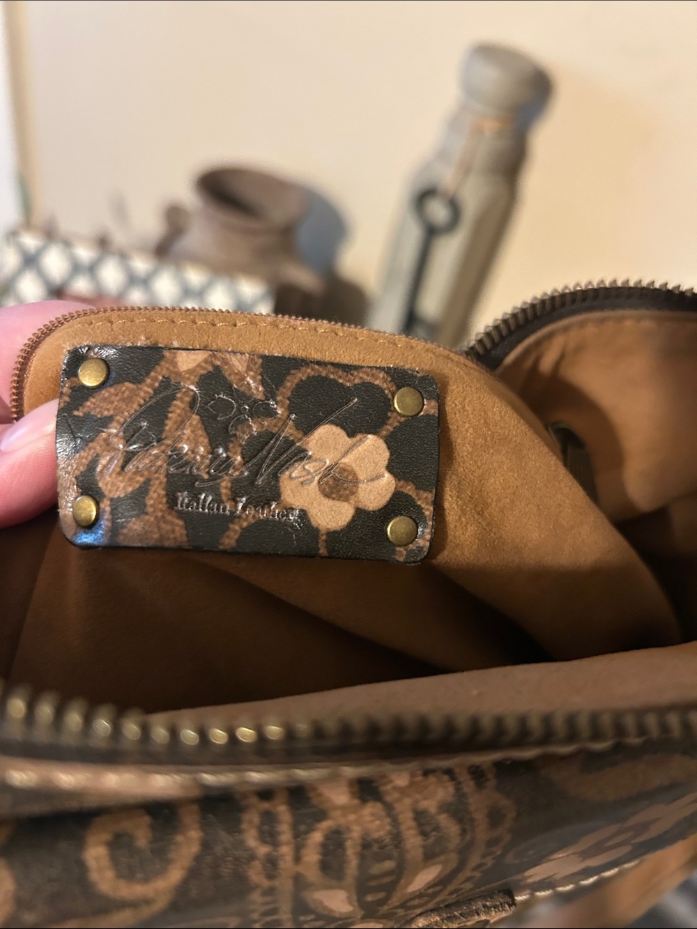 Patricia Nash Floral Crossbody in Brown and Tan - Picture 2 of 9